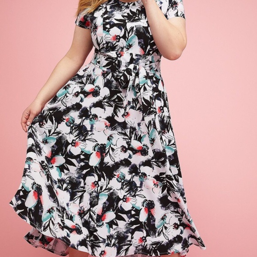 Lane Bryant High-low Belted Floral Dress